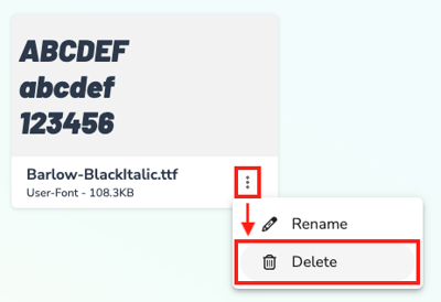 Deleting a Single Custom Font