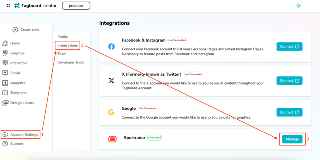 Managing Sportradar Keys