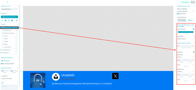 Social in Graphics - Settings