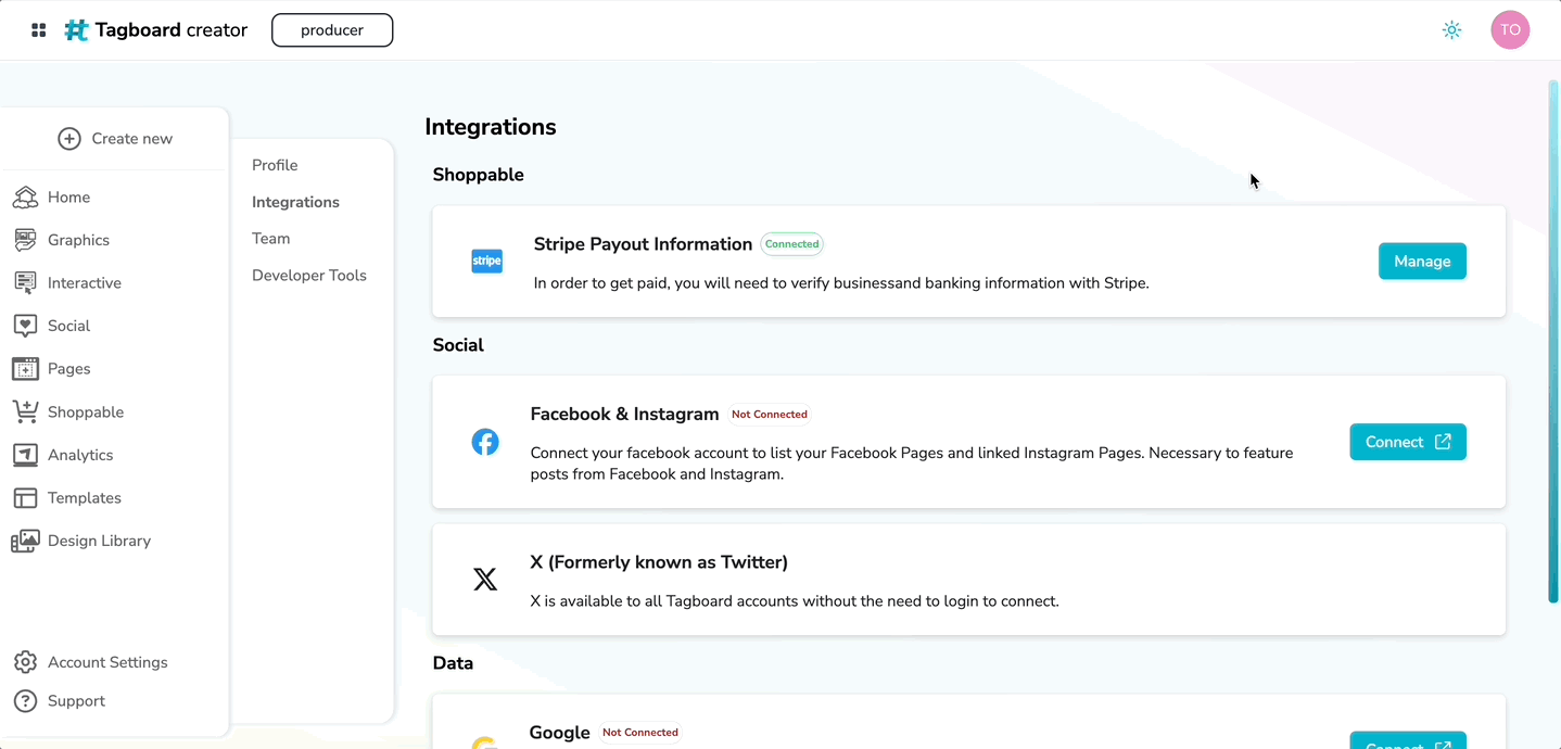 Getting Paid for Shoppable Connect to Stripe