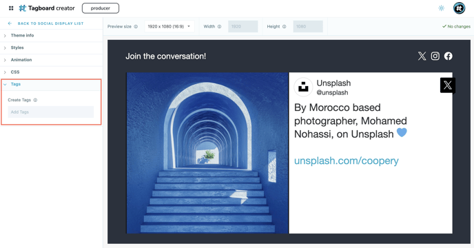 Tags - Social Displays